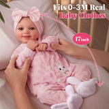 17-Inch Reborn Baby Doll – Realistic Soft Vinyl, Poseable, Smiling Newborn with Accessories thumbnail 4