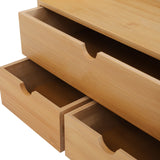 Bamboo Desk Organizer with 3 Drawers – Natural Wood Tabletop Storage thumbnail 6