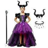 Evil Queen Halloween Costume with Horned Headband & Staff thumbnail 3