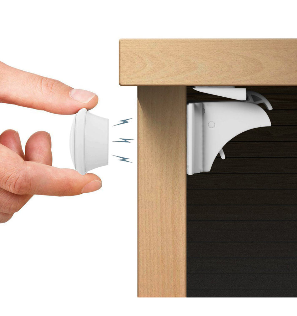 Magnetic child safety cabinet locks