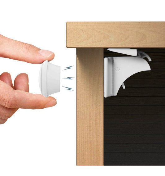 Magnetic child safety cabinet locks