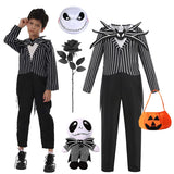 Boys Pinstripe Skeleton Jumpsuit Costume thumbnail 6