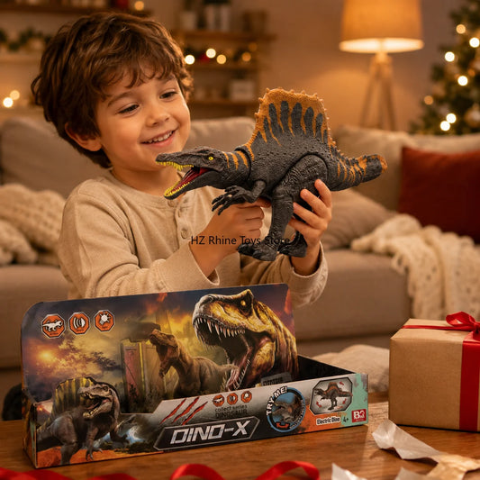 Electric Spinosaurus dinosaur toy, detail