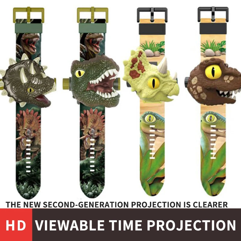 Dinosaur Flip-Top Projection Watch, 24 Patterns