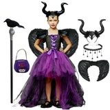 Evil Queen Halloween Costume with Horned Headband & Staff thumbnail 1