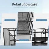 5-Tier Paper Tray Desk Organiser with File Holder – Black thumbnail 5