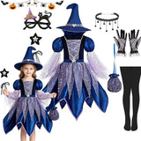 Girls Starry Witch Halloween Costume Dress thumbnail 1