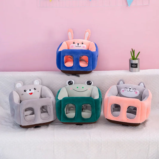 Grey mouse design portable baby learning seat cover