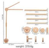 Wooden Nursery Crib Mobile Arm with Music Box & Crochet Topper thumbnail 3