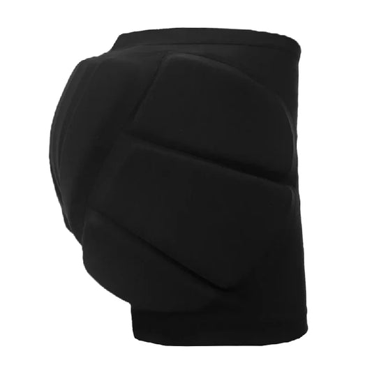 Black padded hip protection shorts, side angle view