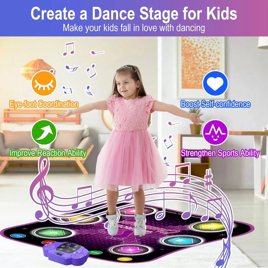 Bluetooth LED dance mat, child playing