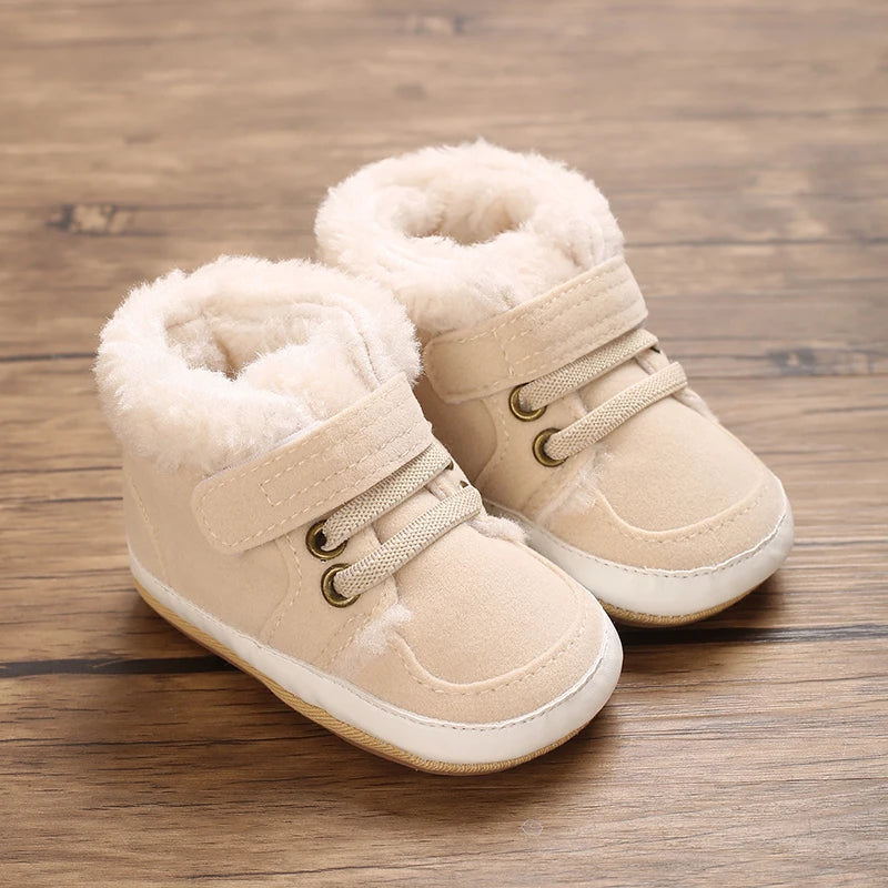 Baby High-Top Fleece Sneakers, Warm Winter Newborn Shoes
