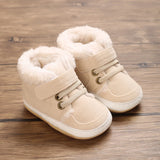 Baby High-Top Fleece Sneakers, Warm Winter Newborn Shoes thumbnail 1