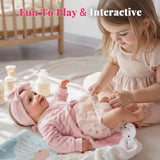 17-Inch Reborn Baby Doll – Realistic Soft Vinyl, Poseable, Smiling Newborn with Accessories thumbnail 6