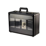 4-Row Graded Card Storage Box with Clear Lid, Carbon Fibre Pattern thumbnail 4