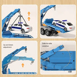 Inertia Crane Tow Truck Toy with Rescue Car, Sound & Light thumbnail 1