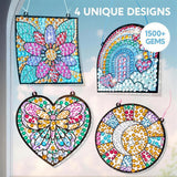 Window Art Gem Suncatcher Craft Kit - 4 Designs for Kids thumbnail 1