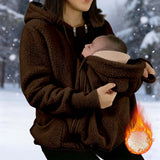 Kangaroo Pocket Babywearing Fleece Hoodie Coat thumbnail 6