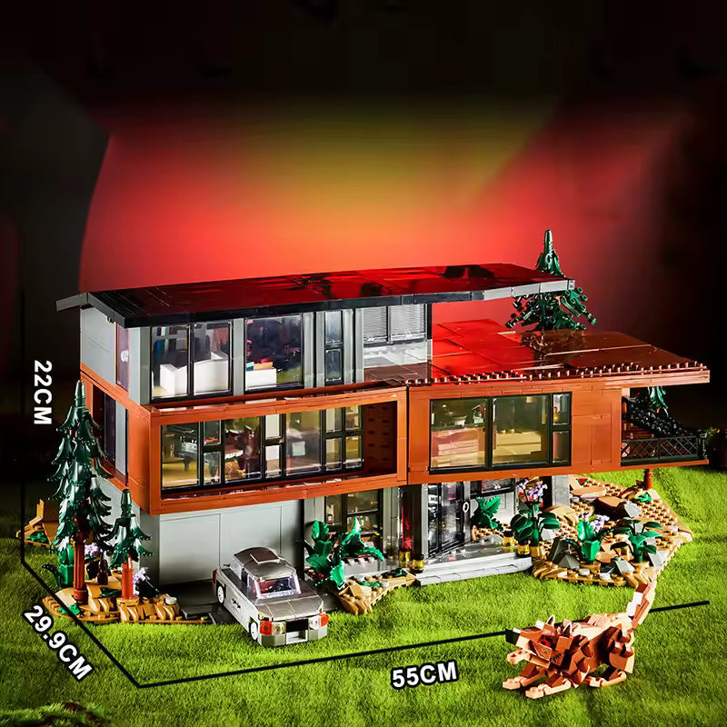 2813-Piece Modern Forest Villa Building Block Set – Architecture Model with Car & Animals