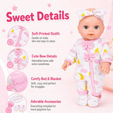 12 Inch Baby Doll Playset with Fold-Out Bed & Accessories thumbnail 2
