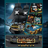 2900-Piece Black Pirate Ship Building Block Set – 61.6cm Detailed Sailing Ship Model thumbnail 4