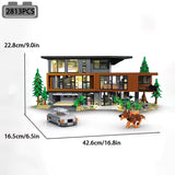 2813-Piece Modern Forest Villa Building Block Set – Architecture Model with Car & Animals thumbnail 5
