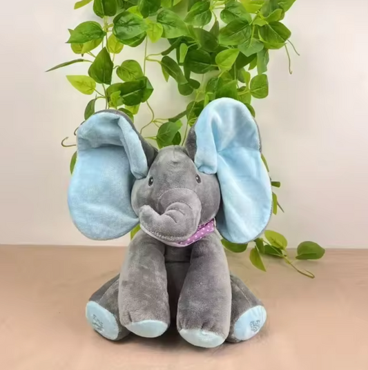 Peek-a-boo talking elephant blue
