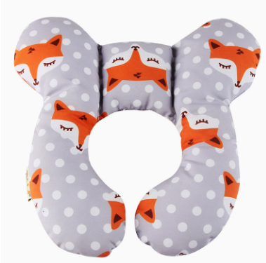 Baby head and neck support pillow fox design
