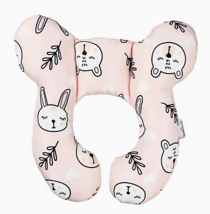 Baby pillow pink bunny design