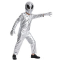 Kids Silver Alien Astronaut Costume with Mask and Gloves