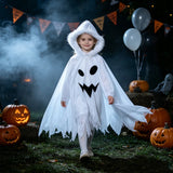 Kids White Ghost Cape Costume with Hood thumbnail 1