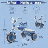 Foldable 4-in-1 Toddler Tricycle with LED Light & Storage Basket thumbnail 2