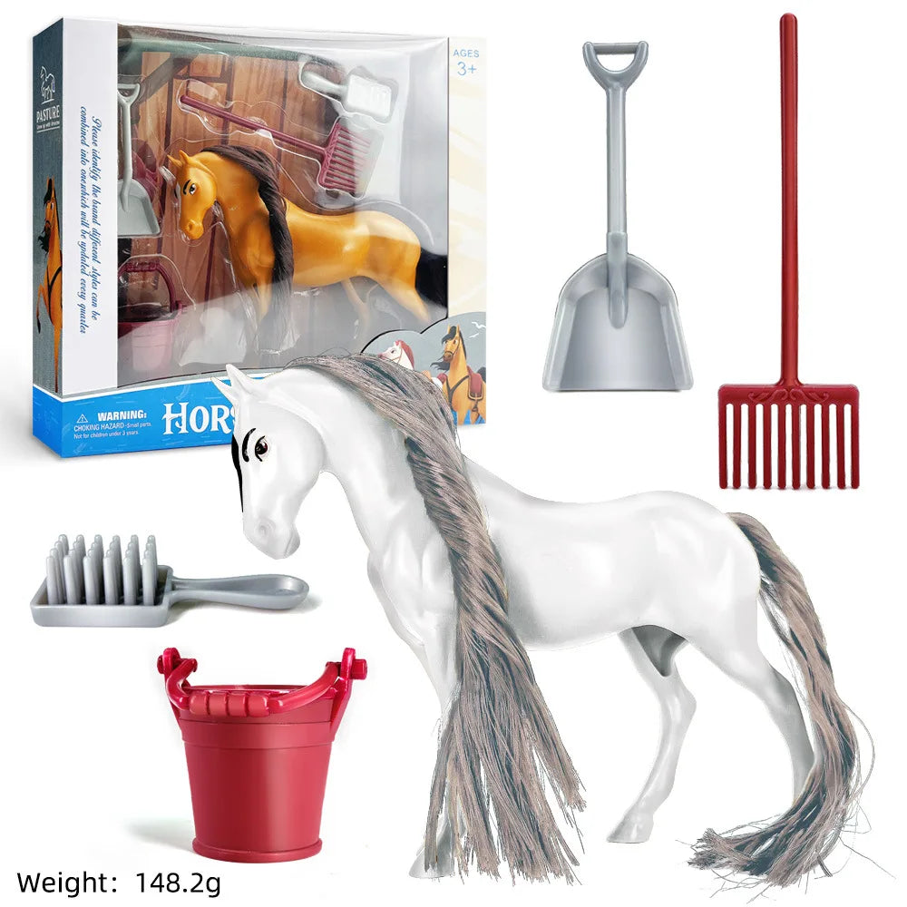 Ranch Horse Figurine Toy - 6 Inch Realistic Model with Mane
