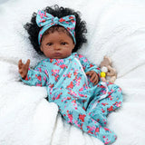 20" Reborn Baby Doll - Curly Hair with Floral Headband & Outfit thumbnail 2