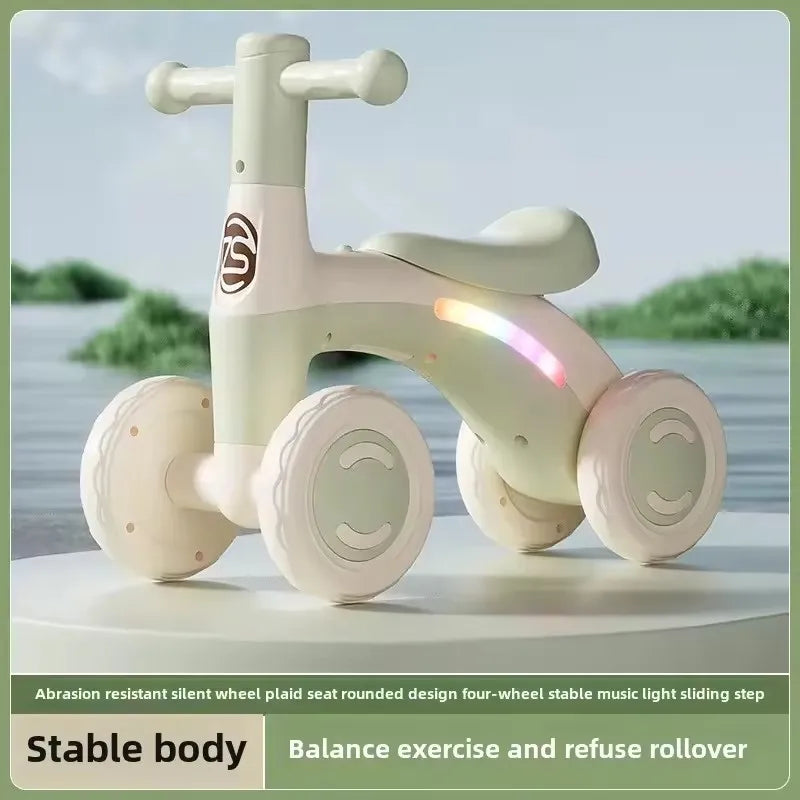 Toddler balance bike LED lights stable