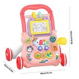 Baby Activity Push Walker | Doodle Board & Learning Toy with 4-Wheel Stability thumbnail 3