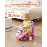 Toddler Push Ride-On Walker Car with Horn & Music, Under-Seat Storage thumbnail 3