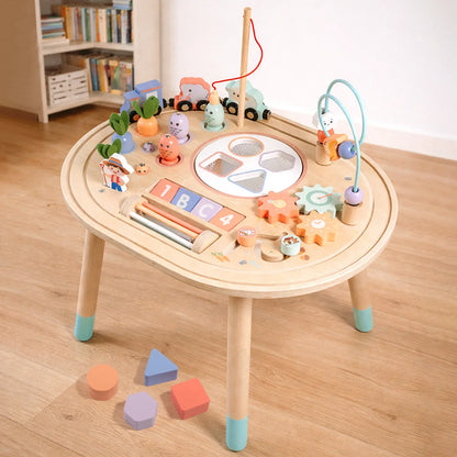 10-in-1 wooden montessori activity table for toddlers