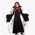 Girls Vampire Queen Halloween Costume Dress with Gothic Collar