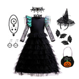 Girls Emerald Witch Ball Gown Costume thumbnail 6