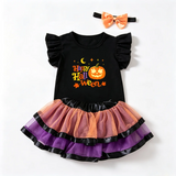 Baby Girls Pumpkin & Black Cat Halloween Tutu Set thumbnail 1