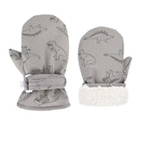 Kids Waterproof Ski Gloves, Dinosaur Print Thick Fleece Winter Mittens thumbnail 4