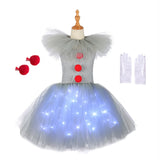 Scary Clown Light-Up Tutu Dress Halloween Costume thumbnail 2