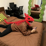 Dinosaur Skeleton Plush Headpiece Costume with Long Spine Tail thumbnail 6