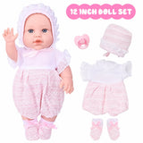 12 Inch Reborn Baby Doll Set with Jumpsuit, Lace Hat & Pacifier thumbnail 4