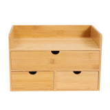 Bamboo Desk Organizer with 3 Drawers – Natural Wood Tabletop Storage thumbnail 5