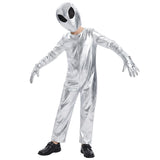 Kids Silver Alien Astronaut Costume with Mask and Gloves thumbnail 3