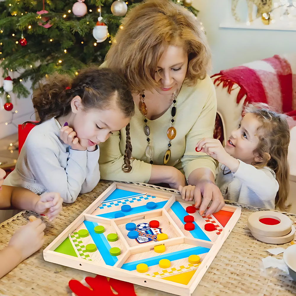 2-in-1 wooden board game set with Chinese Checkers and Aeroplane Chess