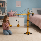 Remote Control Tower Crane Toy – 360° Rotating with Lifting Function, 128cm thumbnail 2