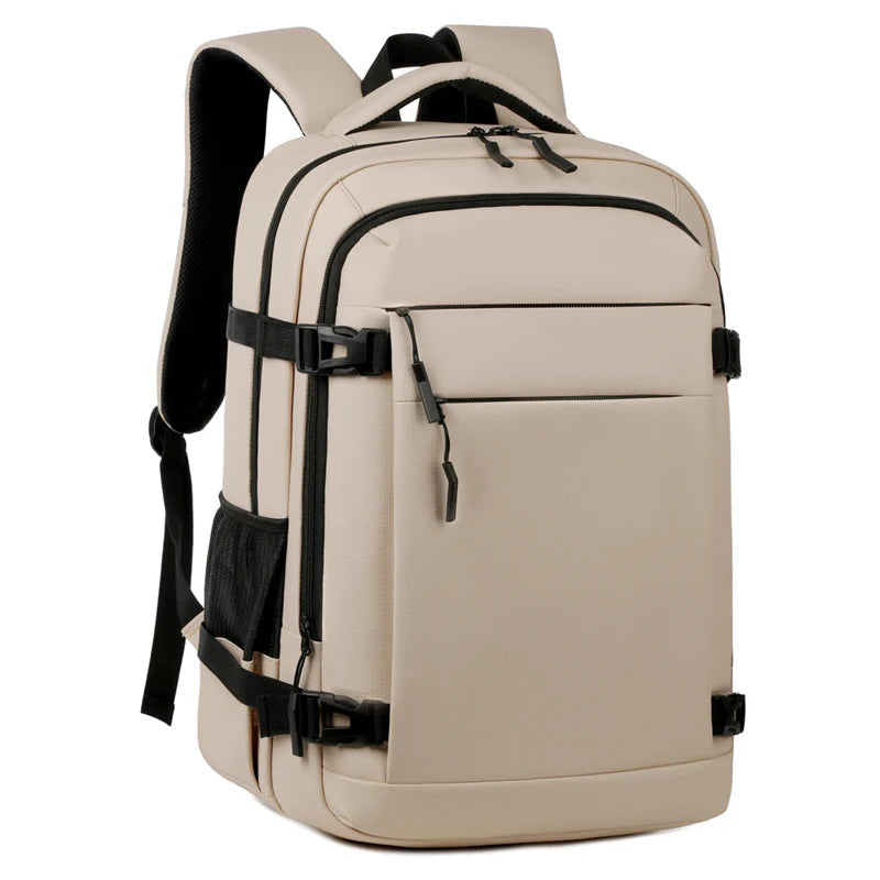 Waterproof men's laptop backpack in beige